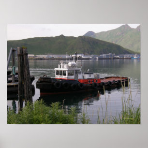 Saratoga Tugboat in Dutch Harbor, Alaska Poster