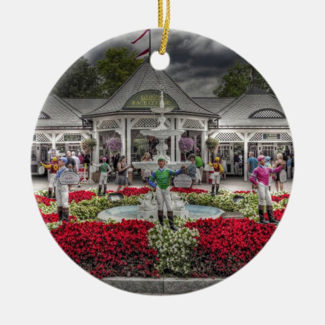 Saratoga's 12 Stakes Winners.jpg Ceramic Ornament (Front)