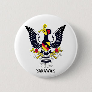 Sarawak Coat of Arms - MALAYSIA 6 Cm Round Badge