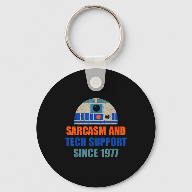 Sarcasm And Tech-suprt Since-1977 Funny Design  Key Ring (Front)