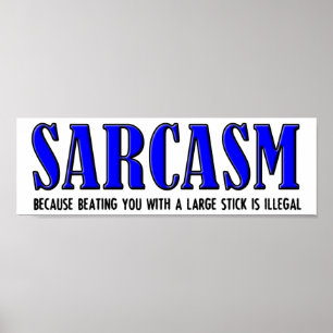 Sarcasm Beating Funny Poster