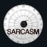Sarcasm Bombed Dartboard<br><div class="desc">No sarcasm.
An image of a bomb dropped on the word sarcasm.
Original design.</div>