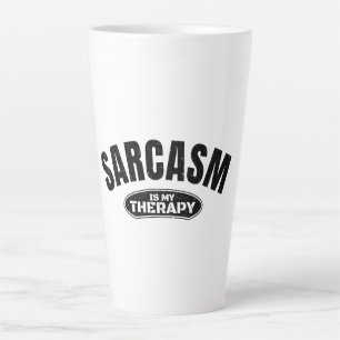 Sarcasm is my therapy funny typography gift latte mug