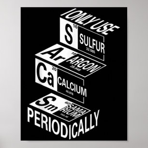 Sarcasm Periodic Table Element Weird Science Joke  Poster