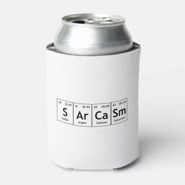 SArCaSm Periodic Table Elements Word Chemistry Can Cooler (Can Front)