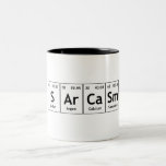 SArCaSm Periodic Table Elements Word Chemistry Two-Tone Coffee Mug<br><div class="desc">SArCaSm Periodic Table Elements Word Chemistry     Symbol I Love Science Biochemistry Atoms Elements Compounds Sulphur Argon Calcium Samarium S Ar Ca Sm  Fun Words made using Elements Symbols from the Periodic Table! Have fun with Chemistry!</div>