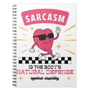 sarcasm retro heart notebook