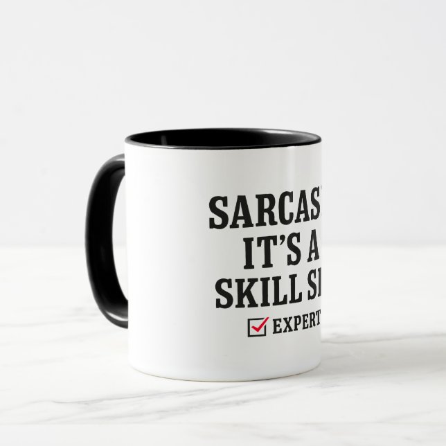 Sarcasm Skill Set Expert Typography Mug (Front Left)