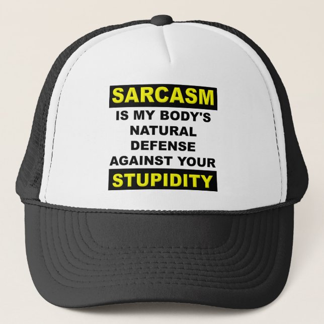 Sarcasm Stupidity Defence Cap Hat Funny (Front)