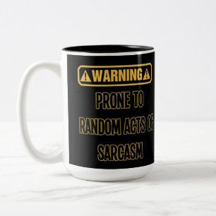 Sarcasm Warning Humour Two-Tone Coffee Mug
