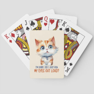 Sarcastic And Cute Cat (2) Playing Cards