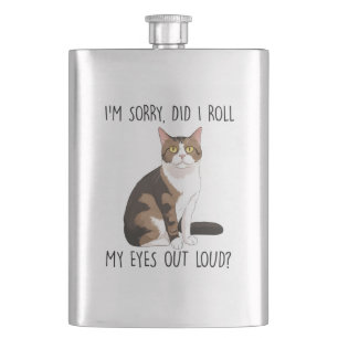 Sarcastic And Cute Cat Hip Flask