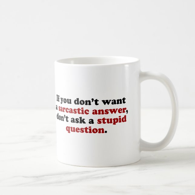 Sarcastic Answers Coffee Mug (Right)