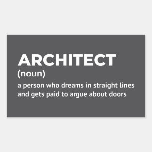 Sarcastic Architect Definition Rectangular Sticker