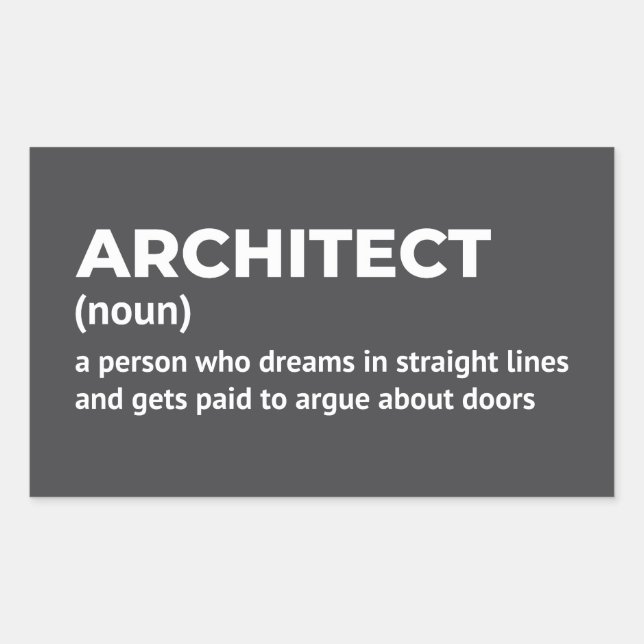 Sarcastic Architect Definition Rectangular Sticker (Front)