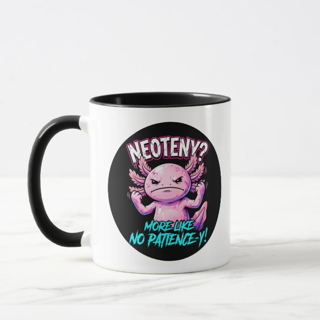 Sarcastic Axolotl No Patience Funny Meme Mug (Left)