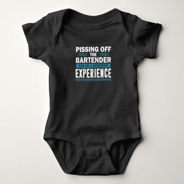 Sarcastic Bartender Alcohol Mixer Barkeeper Jokes Baby Bodysuit (Front)