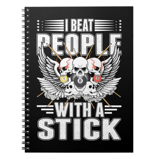Sarcastic Billiard Snooker Cue Sports Pool Player Notebook (Front)