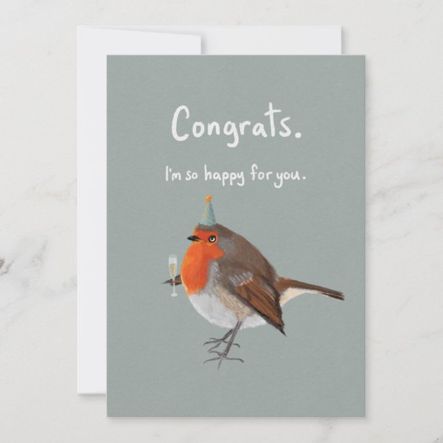 Sarcastic Bird Congratulations Card (Front)