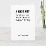 Sarcastic birthday dad friend sister gag joke rude card<br><div class="desc">Funny,  sarcastic and rude but perfect for a friend who loves to laugh.</div>