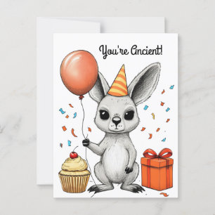 Sarcastic Birthday Kangaroo Party Greeting Postcard