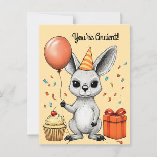 Sarcastic Birthday Kangaroo Party Greeting Postcard