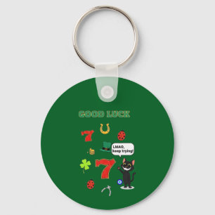 Sarcastic black cat &Lucky charms Key Ring