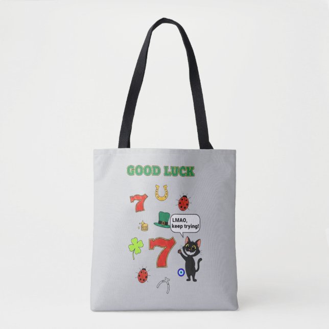 Sarcastic black cat &Lucky charms Tote Bag (Front)