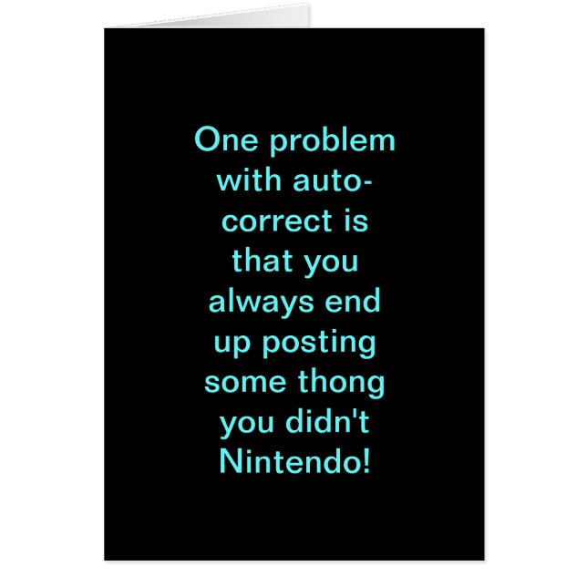 SARCASTIC CARDS: AUTO CORRECT (Front)
