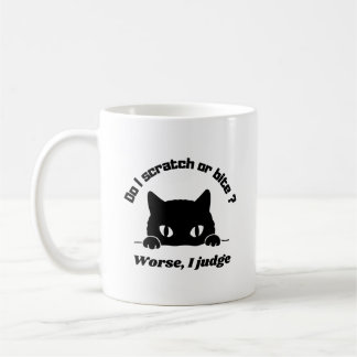 Sarcastic Cat. Angry cat. Judging cat. Funny  Coffee Mug