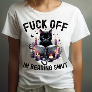 Sarcastic Cat Book Lover Reading Bookworm  T-Shirt