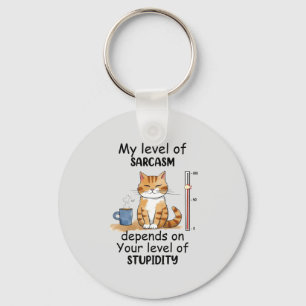 Sarcastic Cat – Funny Orange Art Key Ring