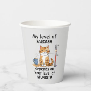 Sarcastic Cat – Funny Orange Art Paper Cups