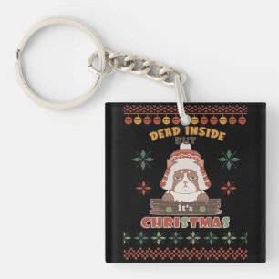 Sarcastic Christmas Dog - Ugly Sweater Inspired Key Ring