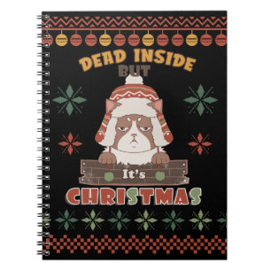 Sarcastic Christmas Dog - Ugly Sweater Inspired Notebook