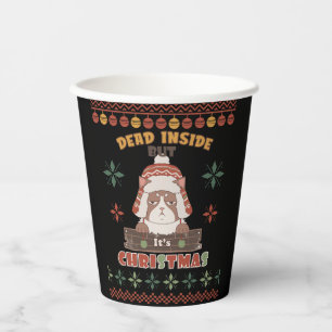Sarcastic Christmas Dog - Ugly Sweater Inspired Paper Cups