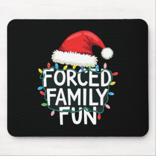 Sarcastic Christmas Lights Santa Claus Hat Forced  Mouse Pad