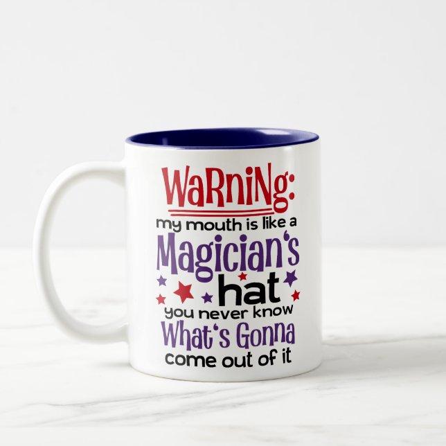 Sarcastic Coffee Quote Two-Tone Coffee Mug (Left)