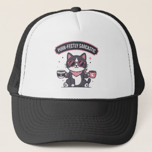Sarcastic Cool Cat Bandanna Coffee Lover Gift Trucker Hat