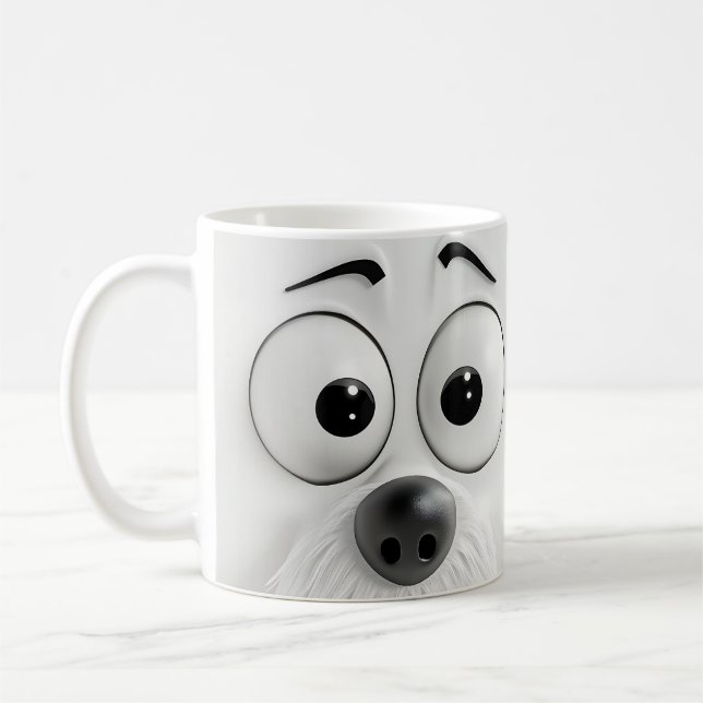  Sarcastic Dog Face 3D Coffee Mug (Left)
