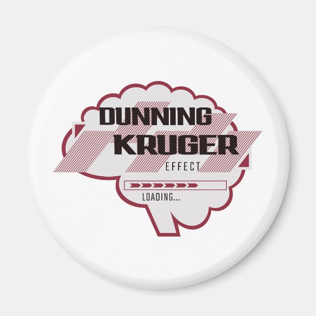 Sarcastic Dunning Kruger Effect Brain Illustration Magnet (Front)