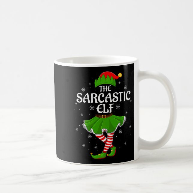 Sarcastic Elf Christmas Family Girls Women Elf Squ Coffee Mug (Right)