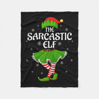 Sarcastic Elf Christmas Family Girls Women Elf Squ Fleece Blanket