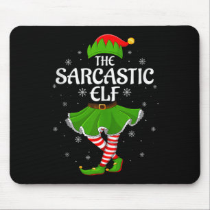 Sarcastic Elf Christmas Family Girls Women Elf Squ Mouse Pad