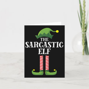 Sarcastic Elf Matching Family Group Christmas Part Card