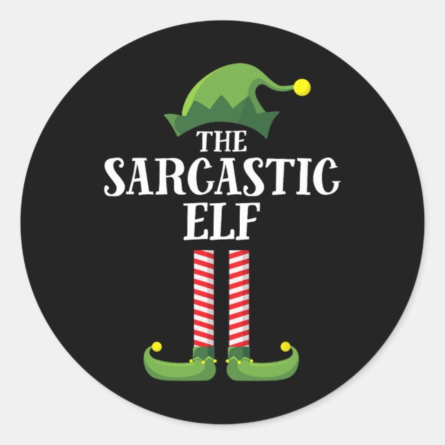 Sarcastic Elf Matching Family Group Christmas Part Classic Round Sticker (Front)