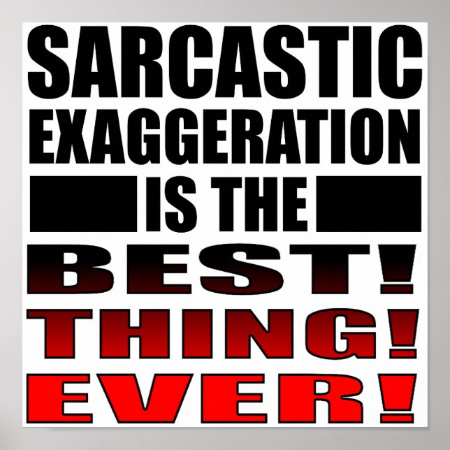 Sarcastic Exaggeration Funny Poster Sign Quotes (Front)