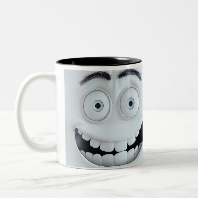 Sarcastic Face 3D Two-Tone Coffee Mug (Left)