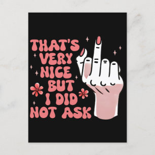 Sarcastic Feminist Postcard