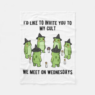 Sarcastic Frog Meme Funny Amphibian Cult Men And W Fleece Blanket